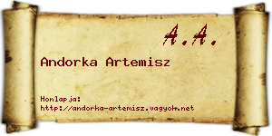 Andorka Artemisz névjegykártya